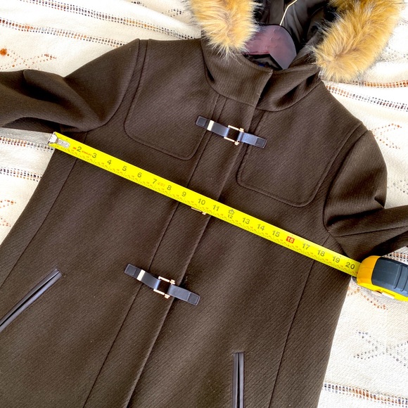 Cole Haan Wool + Faux Fur Hooded Coat - Picture 8 of 12